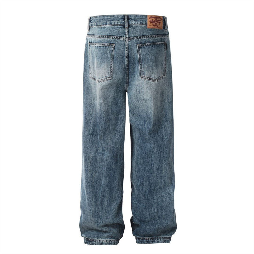 Fashion Personality Distressed Washed Jeans Men