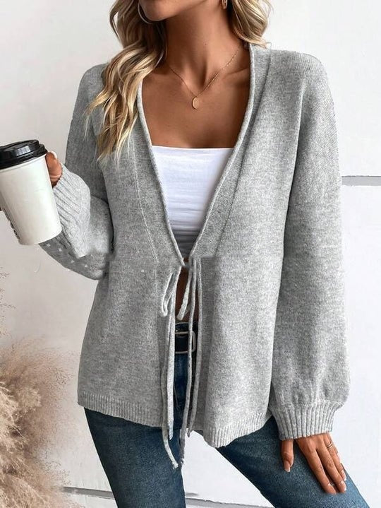 Women's Cardigan Lace-up Solid Color Short Coat